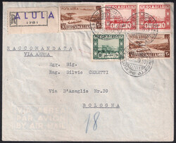 Lettera via aerea da ALULA (SOMALIA) 15.10.1953 per Bologna con ...