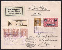 1926 NHORA flug Le Locle - Basilea 17.V.26 cartolina illustrata (RF ...