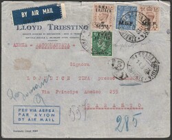 14.8.48 - Lettera per posta aerea raccomandata da Massaua per Taranto ...