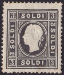 1858 - 3 s. nero n. 24. Cert. E. Diena. Cat. € 16000,00. SPL