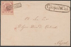 Lettera diretta a Napoli affrancata con 2 gr. I tavola obliterata con ...