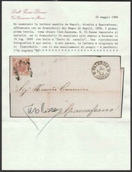 Lettera da Napoli diretta a Spaccaforno, affrancata con 2 gr. I ...