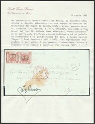 Lettera da Ariano (AV) del 31.12.60 per Napoli, affrancata con coppia ...
