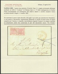 Lettera da Potenza a Napoli affrancata con coppia orizzontale dell’ ...
