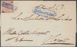 Lettera da Salerno per Napoli, affrancata con 2 gr. I tavola rosa ...