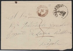 Lettera spedita senza affrancatura da Salerno il 15.7.1861 per Napoli ...
