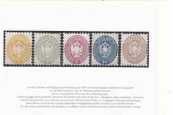 1864-5 - Stemma Austro Ungarico la serie n. 41/45. Cert. Goller. Cat. ...