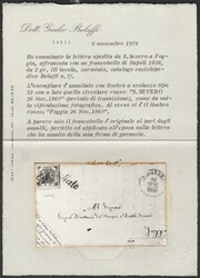 Lettera da S. Severo a Foggia affrancata con 2 gr. carminio n. 7d III ...
