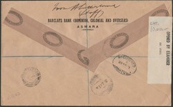 Raccomandata del 23.2.43 da Asmara per Nairobi (Kenya), affrancata ...