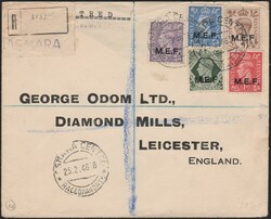 Raccomandata del 16.9.43 da Asmara per Devon (Gran Bretagna) ...