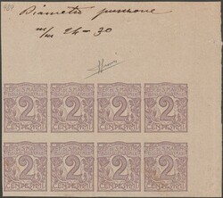 1903 - 2 centesimi violetto bruno prova di stampa nel colore adottato ...