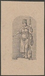 1918 - Prova in nero su carta spessa piccoli valori della serie ...