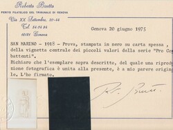 1918 - Prova in nero su carta spessa piccoli valori della serie ...