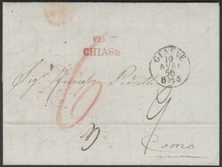 Svizzera 1856 - Lettera non affrancata del 19 aprile da Ginevra per ...