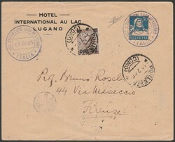 Svizzera 1925 - Lettera da Lugano con intestazione Hotel ...