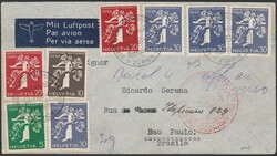 Svizzera - 1939 - Lettera di posta aerea diretta in Brasile, ...