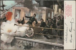 Cartolina viaggiata Russia, 1895 Assalto di un fortino a Port Arthur ...