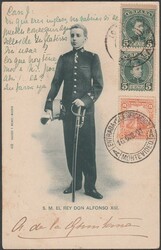 Cartolina viaggiata, Spagna, Re Don Alfonso XIII. SPL