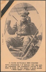 Cartolina viaggiata, Geo Chavez, aviatore. SPL