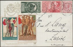 Cartolina diretta in Svizzera, affrancata con 2 francobolli del ...