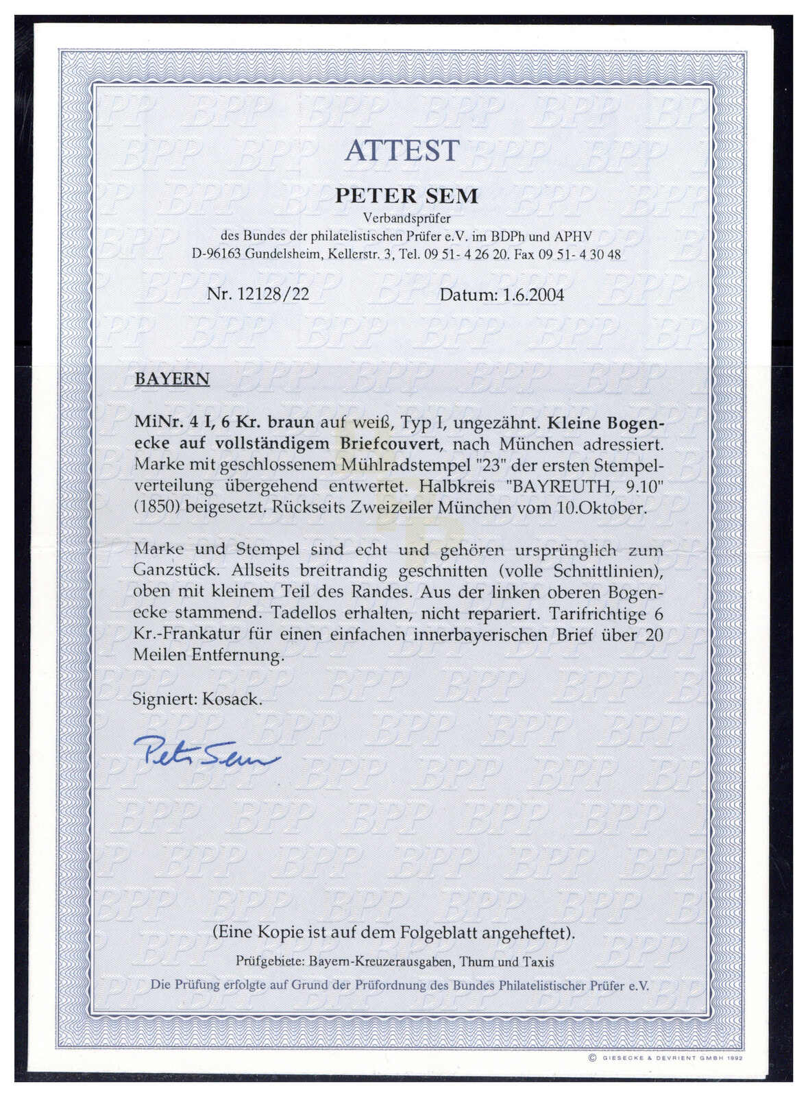 Image 1 for lot number 22 for 49th Briefmarken Fischer Auction
