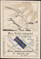 Zwiesel  W-8372,  Studentika-Karte  "Städt. Mädchenmittelschule ...