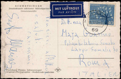 40 Pf. Europa 1962 auf Lupo.-Auslands-Postkarte  "HEIDELBERG" 1963 ...