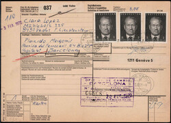 3 Fr. Fürst Fr. Josef II (3) als MEF. auf Auslands-Paketkarte  ...