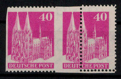 40 Pf. Kölner Dom eng gezähnt,  ** waagrechtes Paar mit ...