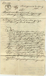 "AMBERG",  Fingerhut klar auf Auslands-Postvorschußbrief 1836 nach ...