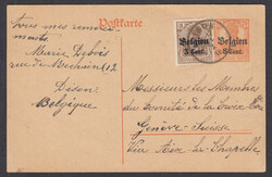 "DISON",  K1 auf Auslands-GA 1918 nach Genf