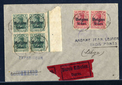5 C. Germania im Rand-4er.-Block nebst 10 C. (2) auf ...