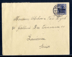 "CUREGHEM",  Stegstempel klar auf Auslandscpovert 25 C. Germania an ...