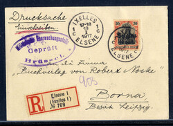 40 C. Germania als EF. auf Reco.-Zensur-DS mit K1  "IXELLES 1 c" ...