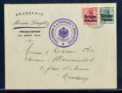 "ZOLLKOMMISSAR B. D. PRÄSIDENTEN D. ZIVILVERWALTUNG MAUBEUGE",  ...