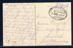 "LÜTTICH - TREGNIER Z. 306",  Bahnpost-Ovalstempel klar auf ...