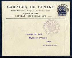 "HALLE",  Stegstempel nebst gutem violettem Zensur-Adlerstempel  "DER ...