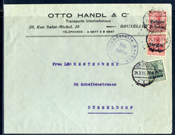 10 C. (2) und 5 C. Germania mit Firmenlochung  "HO"  (Otto Handl & ...