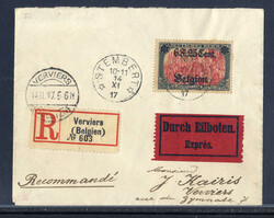 6 F. 25 C. als EF. auf Reco.-Expressbrief mit gutem K1  "STEMBERT" ...