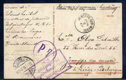 "JEMEPPE-SUR-MEUSE",  K1 nebst violettem K1  "P7" und R3  "GEPRÜFT ...