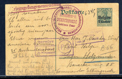 "DENDERMONDE",  K2 nebst R4 Prüfstempel und R3 auf 5 C. Germania ...