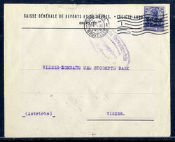 25 C. Germania mit Firmenlochung als EF. auf Zensur-Auslandsbrief  ...