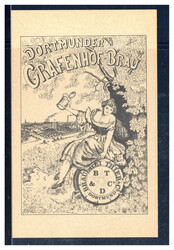 Dortmund  W-4600,  herrliche Werbekarte "GRAFENHOF BRÄU" um 1920  ...