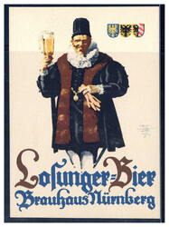 Nürnberg  W-8500,  herrliche Werbekarte  "LOSUNGEN=BIER BRAUHAUS ...