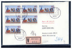 60 Pf. IVA (6) als MEF. auf portogerechtem Wertbrief  "WERT 500,- , ...