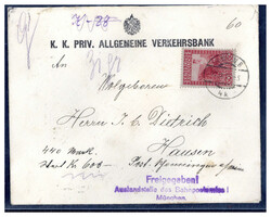 "FREIGEGEBEN AUSLANDSSTELLE DES BAHNPOSTAMTES MÜNCHEN",  violetter ...