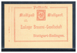 "STUTTGART",  2 Pf. Ziehharmonika-Karte rot der Esslinger ...