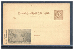 "STUTTGART",  2Pf. GA braun mit Abb.  "HOTEL STORCHEN"  *  (Jaedicke ...