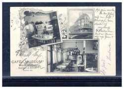 Weida  O-6508,  Cafe  "Museum" 1914, rks. Bahnpost-Ovalstempel  ...