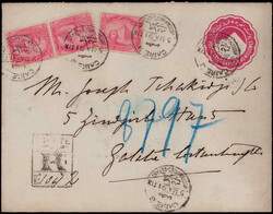 5 M. Sphinx (3) als Zfr. auf 5 M. Reco.-GU mit fünfmal K1  "CAIRE ...